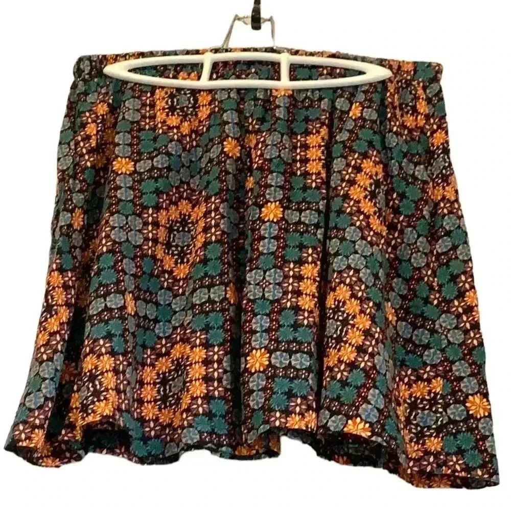 Top Shop colourful summer flared skirt size 10.